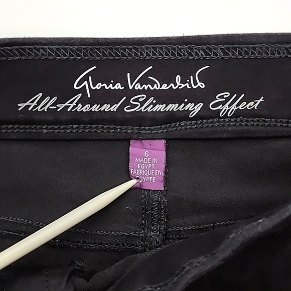 Gloria Vanderbilt  Black All-Around Slimming Effect Avery Straight Leg Pull On 6 - Picture 11 of 14